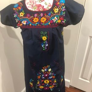 Women’s | Girl’s 100% Cotton Mexican Hand-Embroidered Day Dress